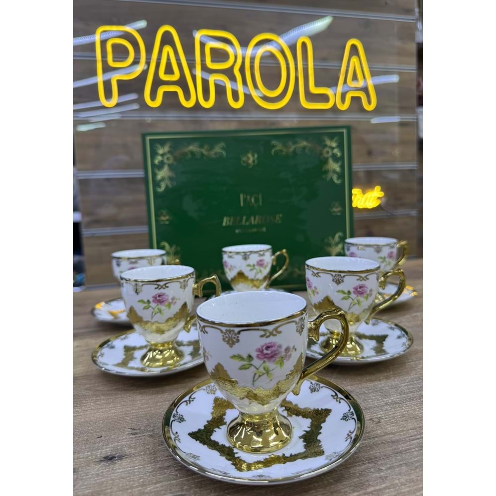 102271 PAÇİ-BELLAROSE 6LI KAHVE FİNCANI
