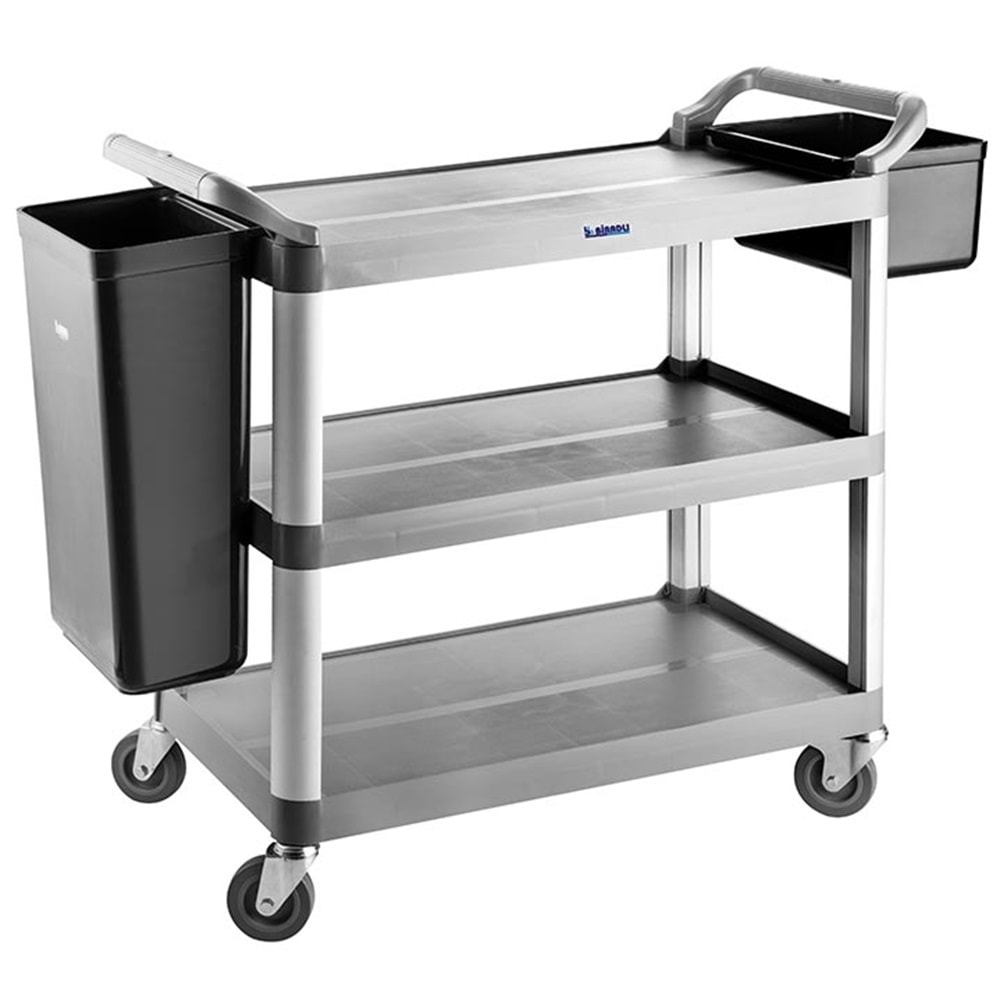 PLASTİK SERVİS ARABASI (GRİ) (520x960x1070)