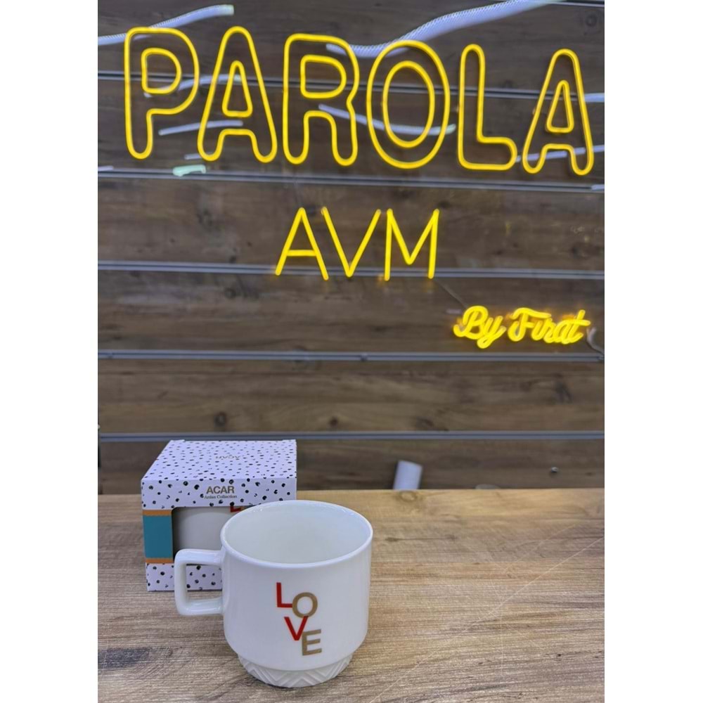 ANISA 325 ML PORSELEN KUPA KIRMIZI