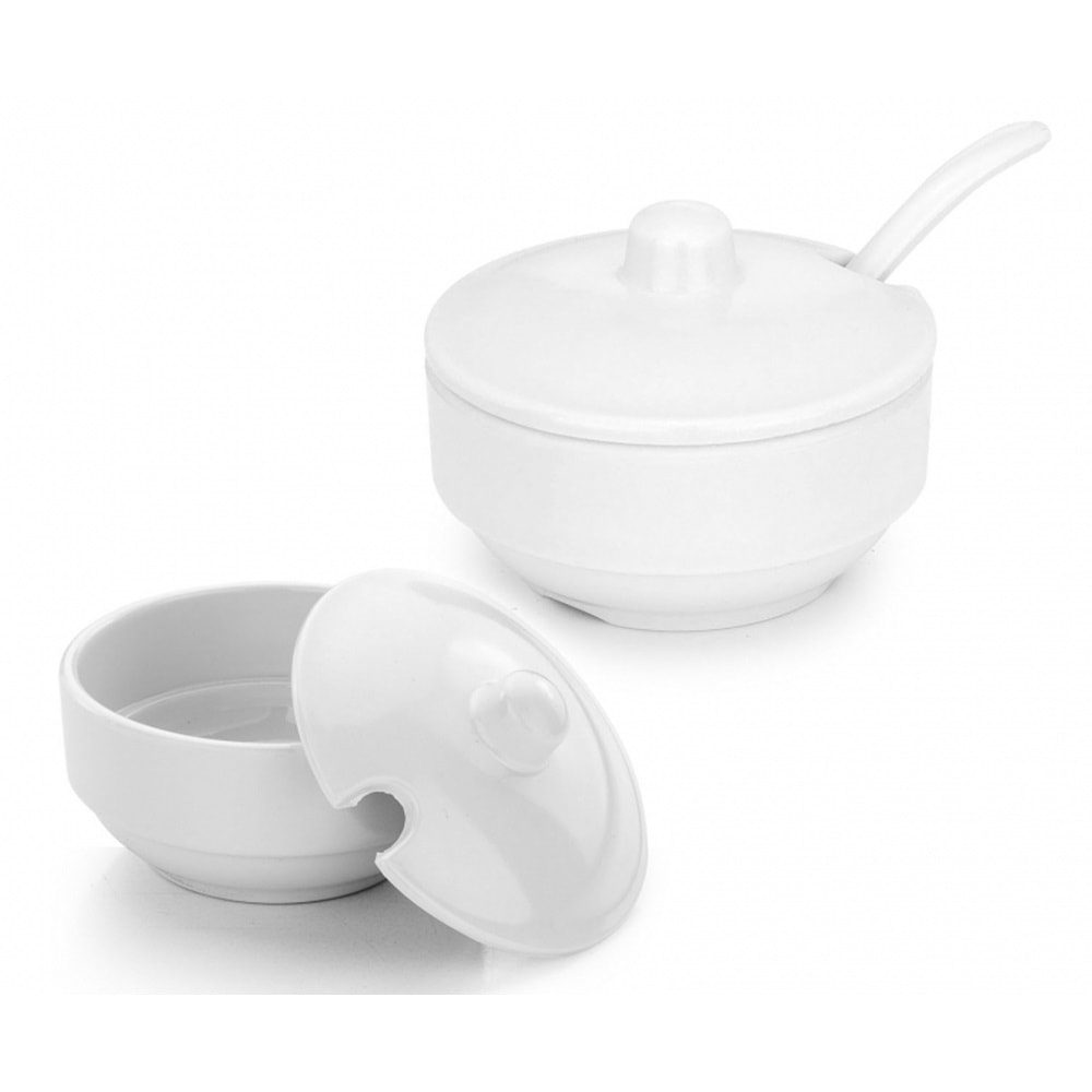 PORELİN KAPAKLI KAŞIKLI BİBERLİK (8 CM)BEYAZ