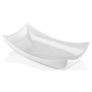 ATLAS 38X19 MELAMİN TESHİR KAYIK TABAK BEYAZ