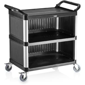 PLASTİK MONOBLOK SERVİS ARABASI SİYAH (520x960x1070)