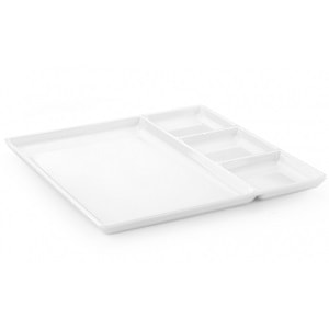 PORELİN DÖRT GÖZLÜ KARE TABİLDOT 30 CM BEYAZ