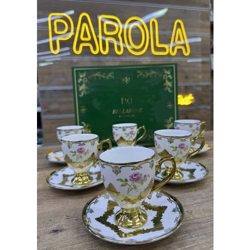 102271 PAÇİ-BELLAROSE 6LI KAHVE FİNCANI