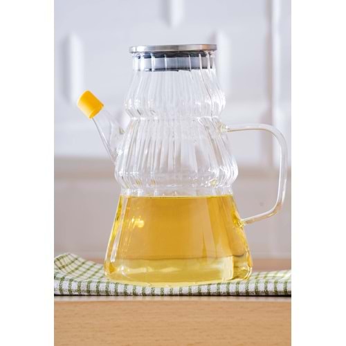 METAL KAPAKLI CAM YAĞDANLIK 1000 ML