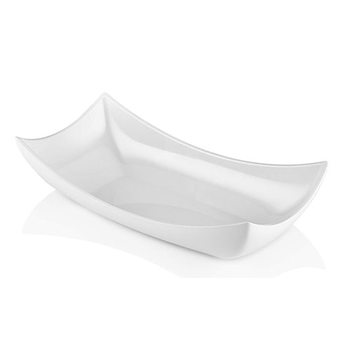 ATLAS 15X28 MELAMİN TESHİR KAYIK TABAK BEYAZ