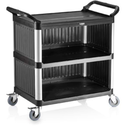 PLASTİK MONOBLOK SERVİS ARABASI SİYAH (520x960x1070)