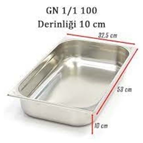 GN 1/1-100(530X325)KUVET 14 LT