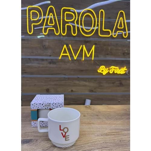 ANISA 325 ML PORSELEN KUPA KIRMIZI
