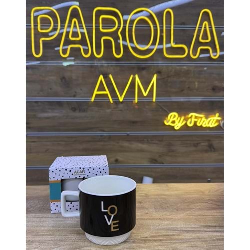 ANISA 325 ML PORSELEN KUPA SİYAH