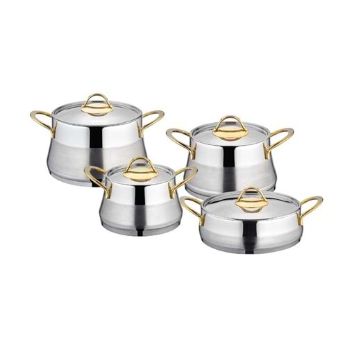 PRAMİT GOLD 8 PARÇA TENCERE SETİ