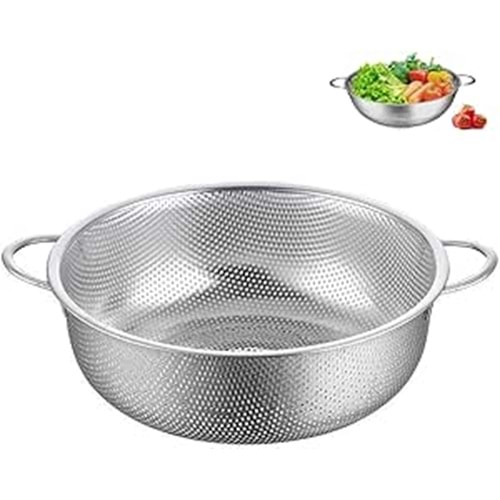 SFR 28 CM ÇİFT KULPLU ÇELİK SÜZGEÇ