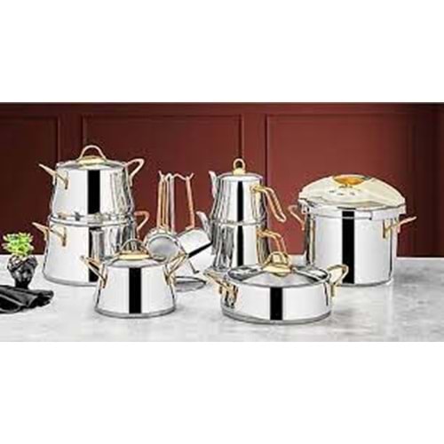 SILA 18 PRÇ PRAMIT GOLD CELIK CEYIZ SETI