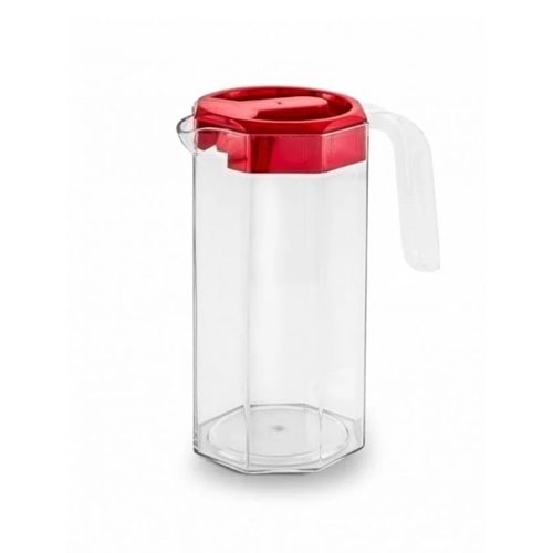 KÖŞEM SÜRAHİ POLİKARBON KIRMIZI KAPAK