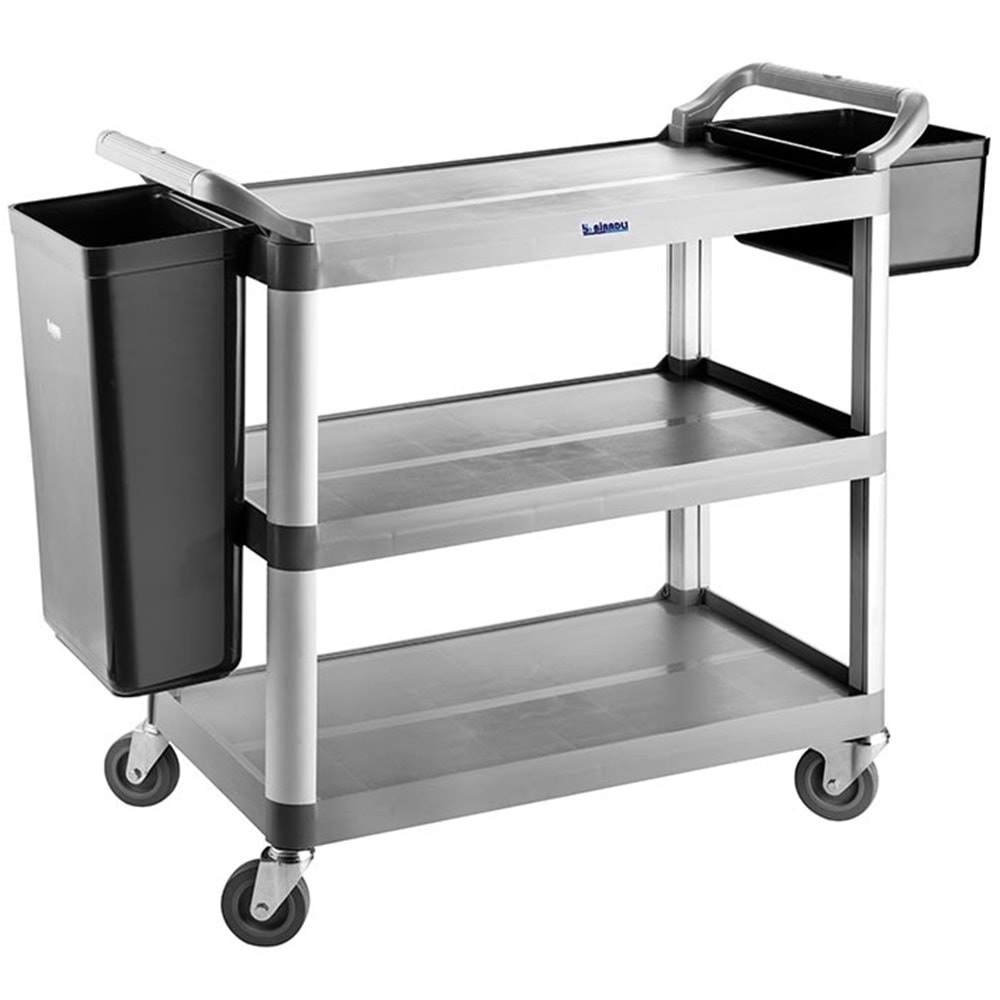 PLASTİK SERVİS ARABASI (GRİ) (520x960x1070)