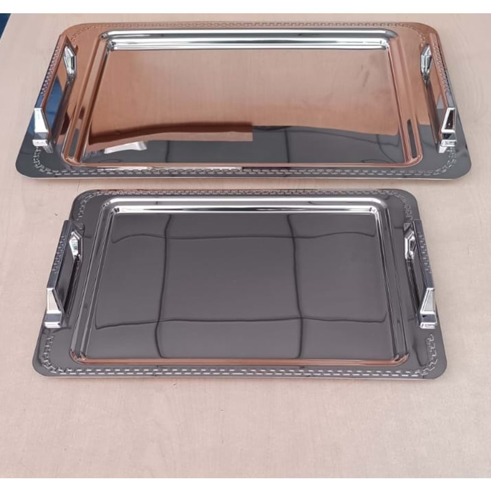 ÖZ FIRAT ELA 2 Lİ ÇAY TEPSİ SETİ DESENLİ