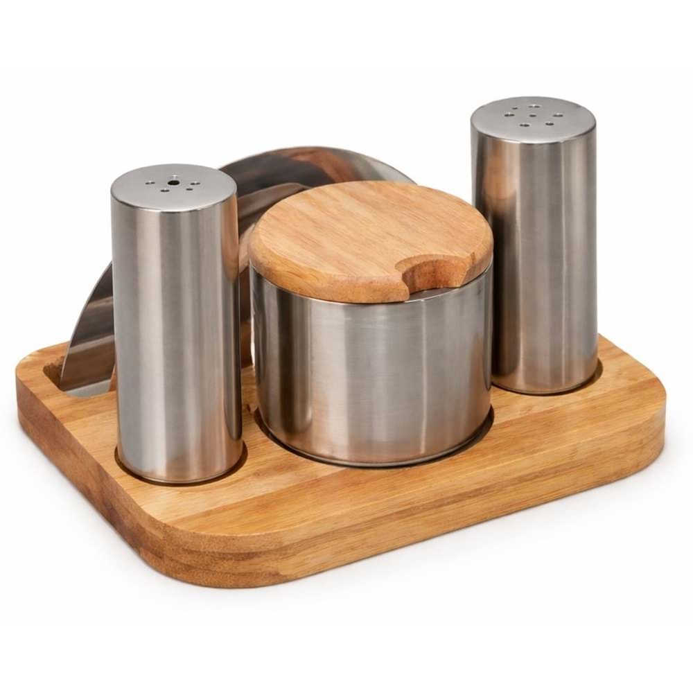 KISMET DÖRTLÜ PEÇETELİKLİ BAHARATLIK TUZLUK TAKIMI