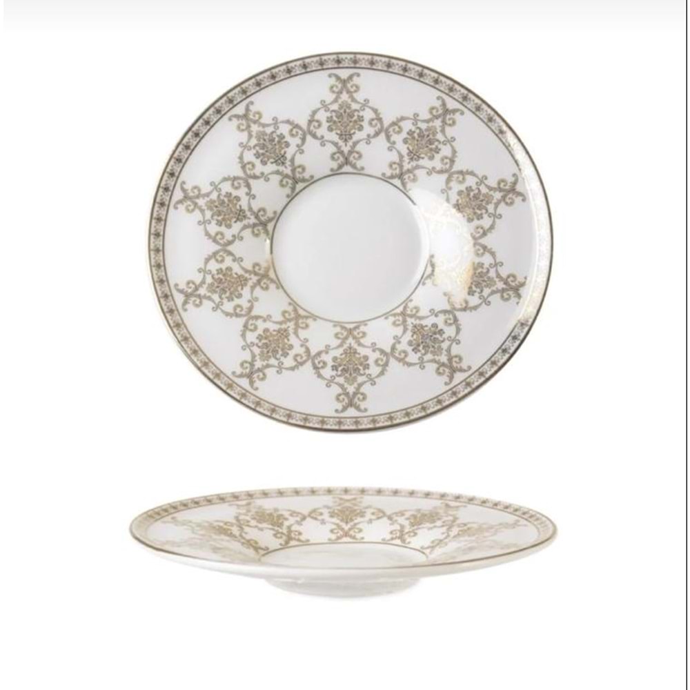 İPEK PORSELEN ÇAY TABAK DEKORLU