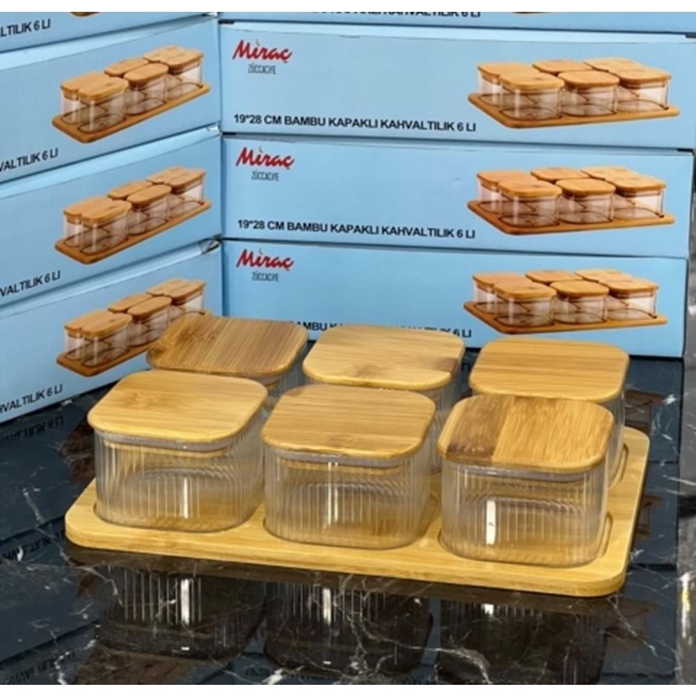 MRC BAMBU KAPAKLI 6 LI KAHVALTILIK SETİ