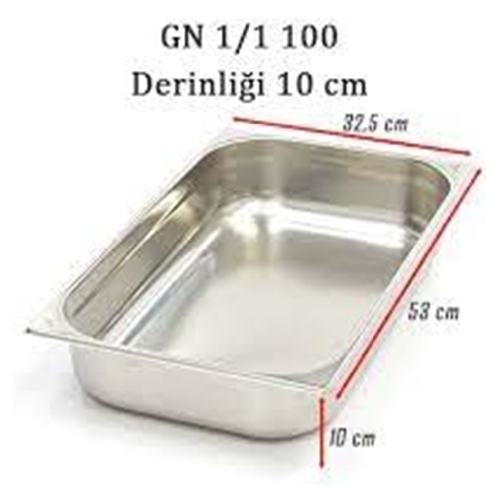 GN 1/1-100(530X325)KUVET 14 LT