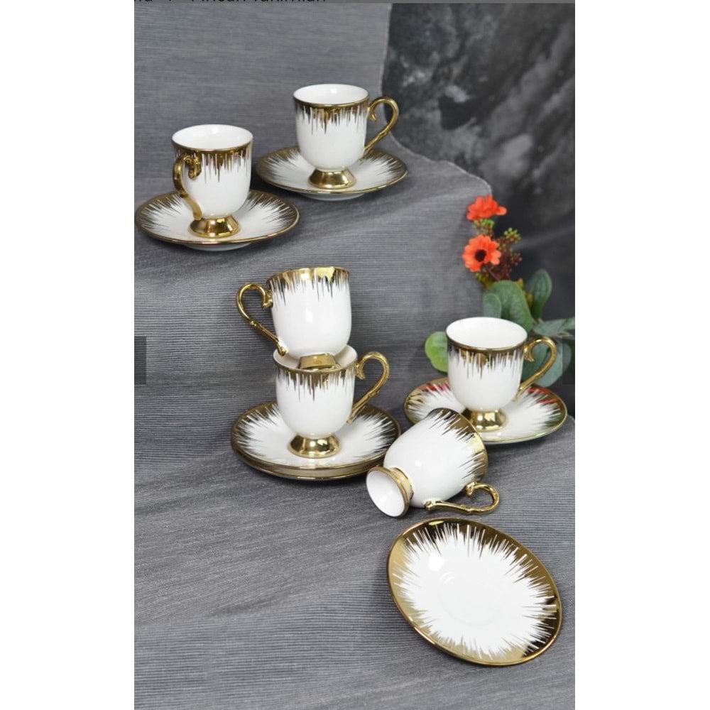 PAÇİ-AİSA AYAKLI YALDIZLI KAHVE FİNCANI