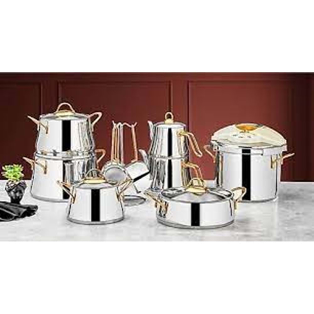 SILA 18 PRÇ PRAMIT GOLD CELIK CEYIZ SETI