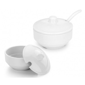 PORELİN KAPAKLI KAŞIKLI BİBERLİK (8 CM)BEYAZ