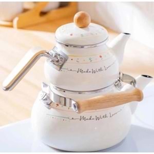 MADE WİTH LOVE ALT ÜST EMAYE TOMBUL ÇAYDANLIK